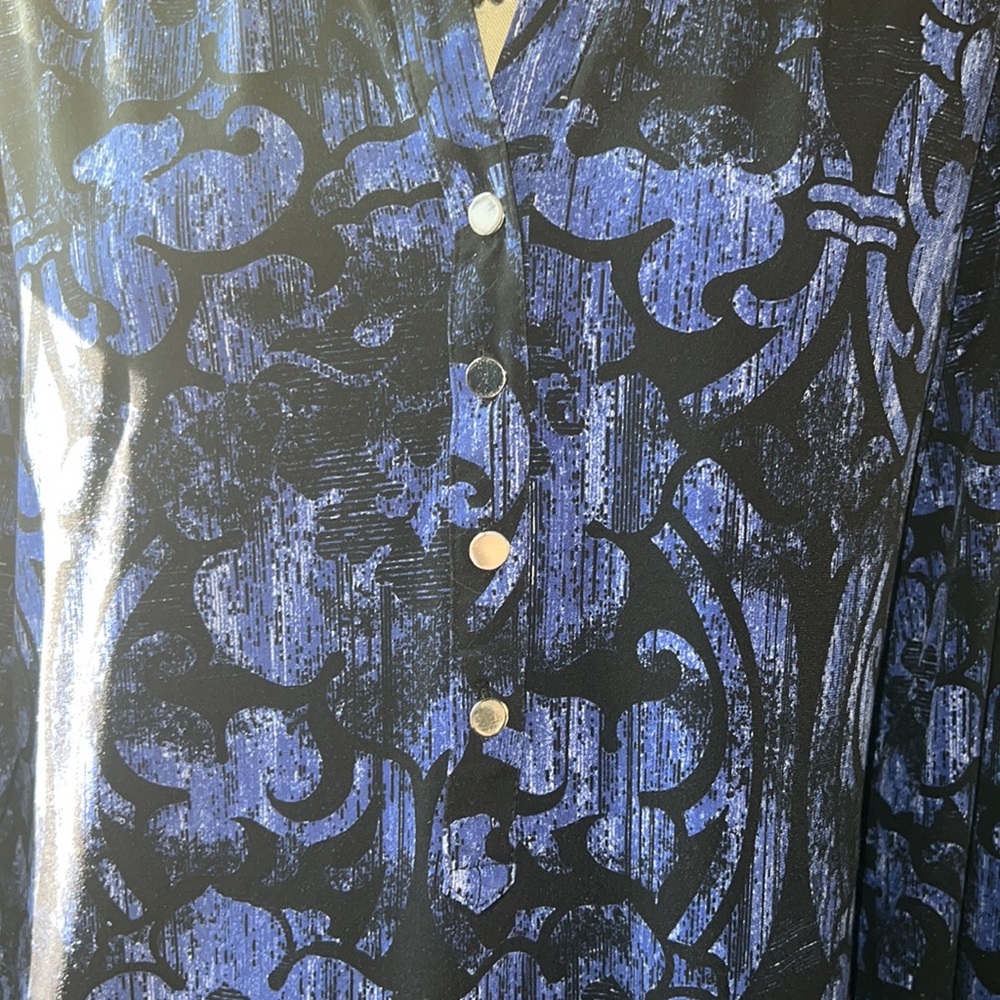 Alfani Black/Purple Contemporary Print Shirt. - Picture 2 of 6